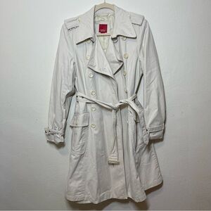 Esprit Outerwear Trench Coat Off White Button Up Belted Size M